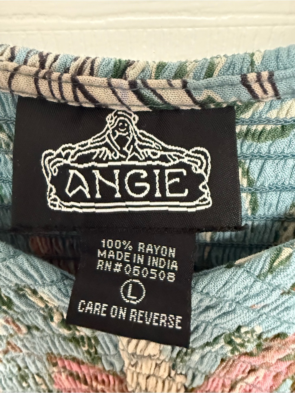 Angie Blue Floral Smocked Cap-Sleeve Mini Dress Large - Picture 2 of 6